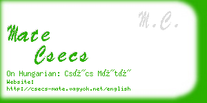 mate csecs business card